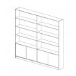 Bookshelf with 2 Sections 4 Doors 